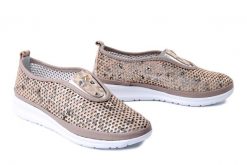 BOCCATO 0110-820.1 mink prntd mink lthr byz, półbuty letnie damskie. Brązowe półbuty damskie Boccato, na lato, bez wzorów, z gumy, bez obcasa, bez zapięcia. Za 267.67 zł.