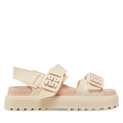 Sandały Melissa. Brązowe sandały damskie Melissa, bez wzorów, bez obcasa, na koturnie, bez zapięcia. Za 349.99 zł.