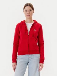 Guess Jeans Bluza W4YQ03 KC811 Czerwony Regular Fit. Czerwone bluzy damskie Guess Jeans, m, z aplikacjami, z bawełny, bez ramiączek, bez kaptura. Za 349.99 zł.