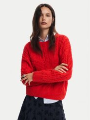 Desigual Sweter Exeter 24WWJF74 Czerwony Regular Fit. Czerwone swetry nierozpinane damskie Desigual, m, bez wzorów, z syntetyku, bez kołnierzyka, bez ramiączek. Za 299.99 zł.