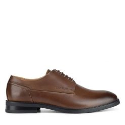 Półbuty GINO ROSSI. Brązowe buty wizytowe męskie Gino Rossi, bez wzorów, bez obcasa, bez zapięcia. Za 349.99 zł.