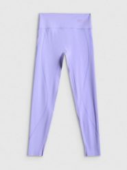 4F Legginsy treningowe szybkoschnące damskie - fioletowe M. Fioletowe legginsy damskie 4F, bez wzorów, z materiału. Za 169.99 zł.