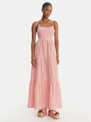 Roxy Sukienka letnia Tropical Glow ERJWD03945 Różowy Regular Fit. Czerwone sukienki damskie Roxy, na lato, m, bez wzorów, z bawełny, bez kołnierzyka, bez ramiączek. Za 339.99 zł.