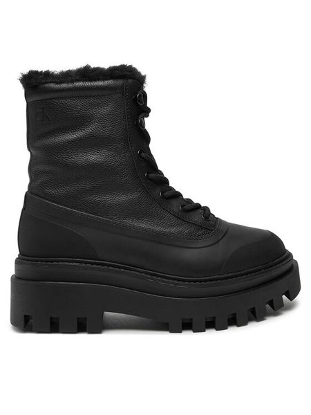 Calvin Klein Jeans Trapery Flatform Lace Up Boot Padded YW0YW01557 Czarny. Czarne trapery damskie Calvin Klein Jeans, z jeansu, bez zapięcia. Za 449.99 zł.