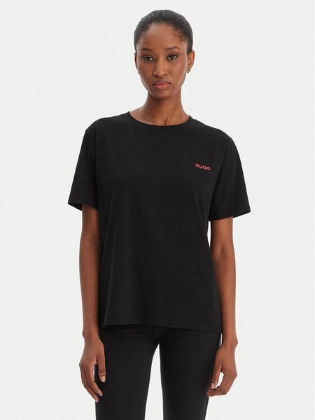 HUGO T-Shirt 50555634 Czarny Relaxed Fit. Czarne t-shirty damskie Hugo, xl, bez wzorów, z bawełny, bez kołnierzyka, bez ramiączek. Za 159.99 zł.
