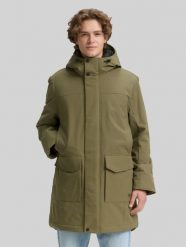 Męska Kurtka Tom Tailor Tech Hooded Parka Jungle Soil Green 1046899 11848. Zielone kurtki męskie Tom Tailor, na zimę, l, bez wzorów, bez kaptura. Za 279.99 zł.
