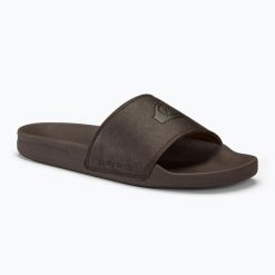 Klapki męskie Quiksilver Rivi Nubuck Slide brown 1. Brązowe klapki męskie Quiksilver, bez wzorów, z nubiku, bez zapięcia. Za 99.99 zł.