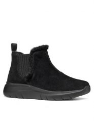Geox Sztyblety D Plummery D66YNB 22 C9999 Czarny. Czarne botki damskie Geox, bez wzorów, bez obcasa, na płaskiej podeszwie, bez zapięcia. Za 499.99 zł.