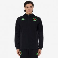 Kurtka Mequo Red Star FC 2025/26. Czarne kurtki sportowe męskie Kappa, bez wzorów, bez kaptura, do piłki nożnej. Za 407.50 zł.