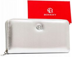Portfel srebrny Rovicky R-PRK-01-HRH. Szare portfele damskie ROVICKY, ze skóry ekologicznej. Za 45.00 zł.