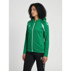 Damska bluza dresowa z kapturem Hummel Core 2.0. Białe bluzy damskie Hummel, bez wzorów, z dresówki, sportowe, bez ramiączek, z kapturem. Za 272.50 zł.