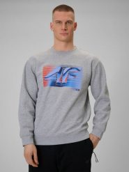 4F Bluza dresowa nierozpinana bez kaptura męska - szara L. Szare bluzy męskie 4F, l, bez wzorów, z dresówki, biznesowe, bez ramiączek, bez kaptura. Za 159.99 zł.