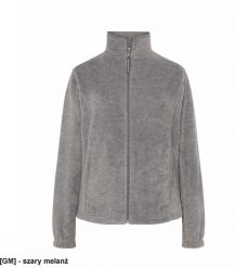 JHK - Bluza polarowa damska, taliowana, z suwakiem i dwoma zapinanymi kieszeniami szary melanż 2XL. Szare bluzy damskie JHK, xl, bez wzorów, z polaru, bez ramiączek, bez kaptura. Za 54.92 zł.