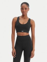 Reebok Biustonosz sportowy Reebok x Ewa Chodakowska Ela RK25615CCW Czarny. Czarne koszulki sportowe damskie Reebok, s, bez wzorów, z syntetyku, bez ramiączek, na fitness i siłownię. Za 179.99 zł.