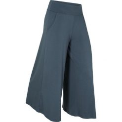 Wygodne spodnie culotte z szeroką nogawką. Czarne spodnie sportowe damskie bonprix, bez wzorów, klasyczne, na fitness i siłownię. Za 102.99 zł.