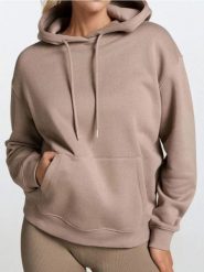 Bluza z kapturem - brązowy. Brązowe bluzy damskie Sinsay, l, bez wzorów, bez ramiączek, z kapturem. W wyprzedaży za 27.99 zł.