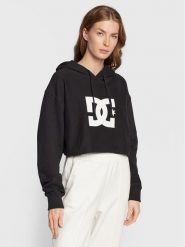 DC Bluza ADJFT03028 Czarny Relaxed Fit. Czarne bluzy damskie DC, xs, bez wzorów, z bawełny, bez ramiączek, bez kaptura. Za 149.99 zł.