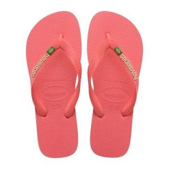 Klapki Havaianas Model 4110850 Kolor Rose. Czerwone klapki damskie Havaianas, bez wzorów, z gumy, sportowe, bez obcasa, bez zapięcia. Za 94.99 zł.