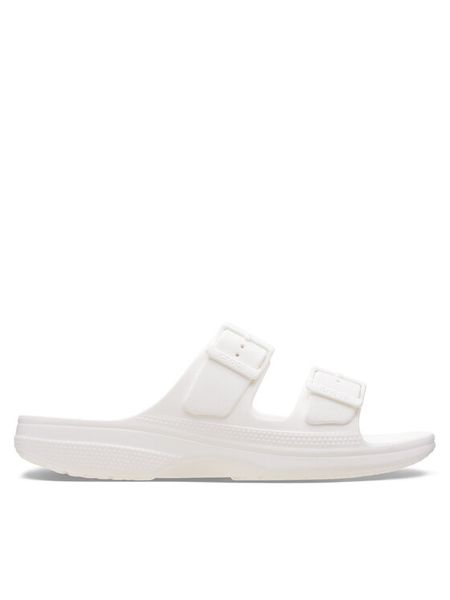 Crocs Klapki Saturday Sandal W 213586 Biały. Białe klapki damskie Crocs, bez wzorów, z tworzywa sztucznego, bez obcasa, bez zapięcia. Za 121.99 zł.