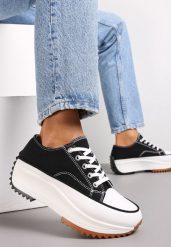 Czarne Sznurowane Trampki Przed Kostkę Na Platformie Camely. Czarne trampki i tenisówki damskie Renee, bez wzorów, przed kostkę, bez zapięcia. Za 44.99 zł.