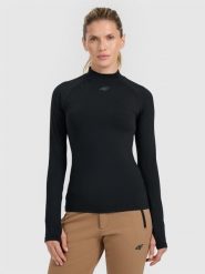 4F Bielizna termiczna ocieplana (góra) damska - czarna XS. Czarna bielizna sportowa damska 4F, xs, bez wzorów, z polaru. Za 129.99 zł.