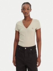 Armani Exchange T-Shirt XW002292 AF10356 U6275 Beżowy Regular Fit. Brązowe t-shirty damskie Armani Exchange, l, bez wzorów, z bawełny, bez kołnierzyka, bez ramiączek. Za 259.99 zł.