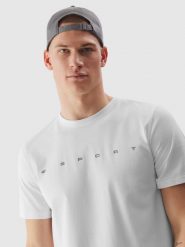 4F T-shirt regular z bawełny organicznej z nadrukiem męski - biały XXL. Białe t-shirty męskie 4F, m, bez wzorów, z bawełny, bez kołnierzyka, bez ramiączek. W wyprzedaży za 39.99 zł.