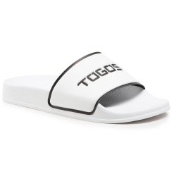 Klapki Togoshi. Białe klapki damskie Togoshi, bez wzorów, bez obcasa, bez zapięcia. Za 169.99 zł.