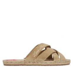 Klapki LOVE MOSCHINO. Brązowe klapki damskie Love Moschino, bez wzorów, bez obcasa, bez zapięcia. Za 669.99 zł.