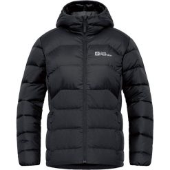 Kurtka puchowa damska Jack Wolfskin Ather Down Hoody. Czarne kurtki sportowe damskie Jack Wolfskin, bez wzorów, z puchu, bez ramiączek, bez kaptura, trekkingowe. Za 719.99 zł.