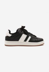 Czarno-Białe Buty Sportowe z Przeszyciami Palaviela. Czarne buty sportowe męskie Born2be, bez wzorów, z jeansu, bez zapięcia. Za 159.99 zł.
