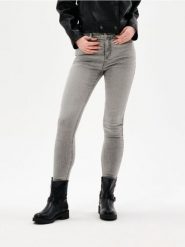 Jeansy skinny z efektem sprania - szary. Szare jeansy damskie Sinsay, bez wzorów, z jeansu. Za 49.99 zł.