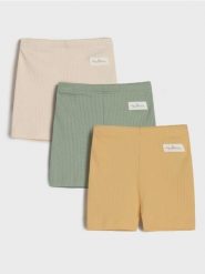 Krótkie legginsy z prążkowanej dzianiny 3 pack - kremowy. Białe legginsy damskie Sinsay, l, bez wzorów, z dzianiny, krótkie. W wyprzedaży za 15.99 zł.