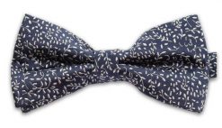 Granatowa Mucha w Motyw Florystyczny, Męska. Niebieskie krawaty i muchy Vernon, bez wzorów, eleganckie. Za 29.00 zł.