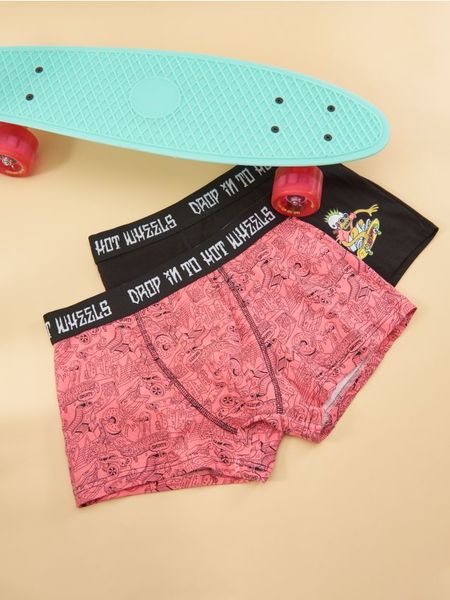 Bokserki 2 pack Hot Wheels Tony Hawk - wielobarwny. Bokserki męskie Sinsay, bez wzorów. Za 29.99 zł.