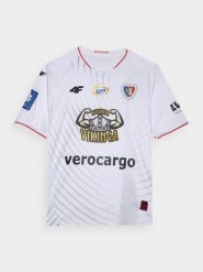 4F Koszulka klubowa wyjazdowa z sezonu 2023/24 męska 4F x Piast Gliwice - biała XL. Białe t-shirty męskie 4F, m, bez wzorów, z dzianiny, bez kołnierzyka, bez ramiączek. W wyprzedaży za 149.99 zł.