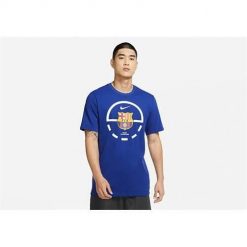 Koszulka sportowa męska Nike Fc Barcelona Dri-fit Tee Deep. Niebieskie koszulki sportowe męskie Nike, m, bez wzorów, z bawełny, bez ramiączek, do koszykówki, dri-fit (nike). Za 129.00 zł.