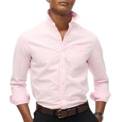 Koszula Superdry Vintage Washed Oxford. Czerwone koszule damskie Superdry, s, bez wzorów, z bawełny, klasyczne, bez kołnierzyka, bez ramiączek. Za 329.25 zł.