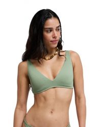 Trójkątny stanik bikini dla Kobiety ROXY LOVE Zielony. Zielone stroje kąpielowe damskie Roxy, m, bez wzorów, z elastanu. Za 169.99 zł.