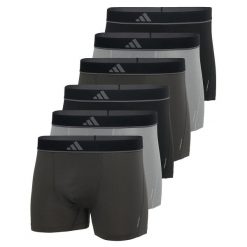 Bokserki Active Micro Flex Eco 6 pak. Szare bokserki męskie Adidas, bez wzorów, z elastanu. Za 358.00 zł.