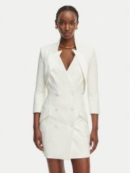 Elisabetta Franchi Sukienka koktajlowa AB-925-61E2-V450 Biały Regular Fit. Białe sukienki damskie Elisabetta Franchi, bez wzorów, z syntetyku, wizytowe, bez kołnierzyka, bez ramiączek. Za 1,919.00 zł.