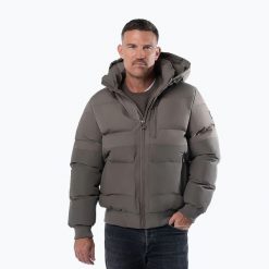 Kurtka zimowa męska Pitbull Patton Quilted Hooded. Szare kurtki męskie PITBULL, na zimę, l, bez wzorów, z materiału, bez kaptura. Za 339.99 zł.