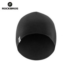Czapka rowerowa, do biegania, sportowa, pod kask, elastyczna ROCKBROS wełna. Czarne czapki damskie ROCKBROS, na zimę, bez wzorów, z elastanu, sportowe. Za 42.99 zł.