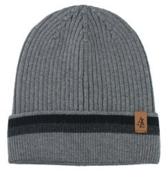 Jesienno-Zimowa Czapka (beanie) – Alties - Kolor Stalowy. Szare czapki męskie Alties, na zimę, bez wzorów, z dzianiny. Za 59.00 zł.
