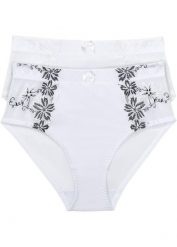 Figi wyszczuplające (2 pary). Białe majtki damskie bonprix. Za 79.99 zł.
