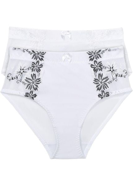 Figi wyszczuplające (2 pary). Białe majtki damskie bonprix. Za 74.99 zł.