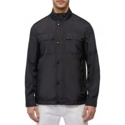 Kurtka GEOX M PIEVE Czarny. Czarne kurtki męskie Geox, m, bez wzorów, z tkaniny, casualowe, bez kaptura. Za 616.99 zł.