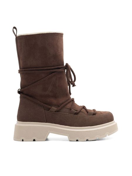 Jenny Fairy Śniegowce ROSA WS5956-03 Brązowy. Brązowe śniegowce damskie Jenny Fairy, z materiału, bez zapięcia. Za 129.99 zł.