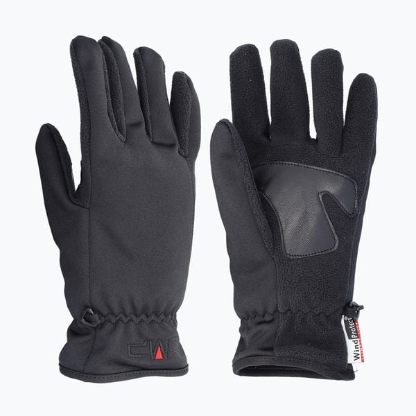 Rękawiczki męskie CMP 621107 Softshell. Czarne rękawiczki męskie CMP, bez wzorów, z materiału. Za 109.99 zł.