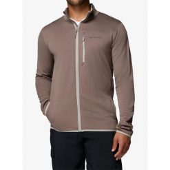 Bluza polarowa męska Columbia Essential Hike Grid Fleece Full Zip. Brązowe bluzy sportowe męskie Columbia, m, bez wzorów, z polaru, bez kaptura, trekkingowe. Za 280.49 zł.